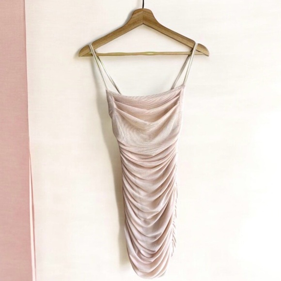 🍀SALE🍀Cream Ruched Dress - Picture 4 of 4